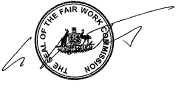 scription: Seal of the Fair Work Commission with the member's signature.